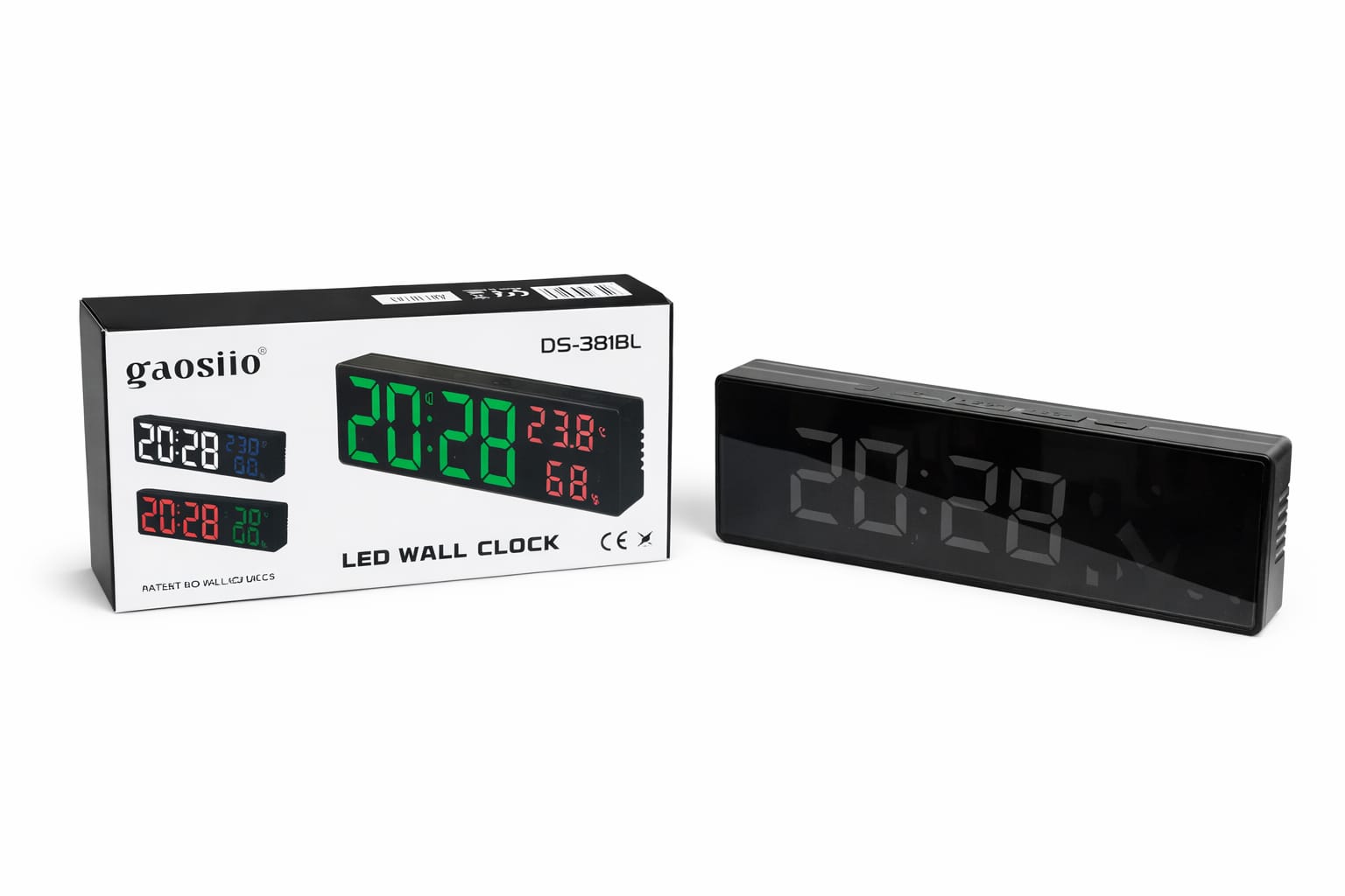 LED Wanduhr – Digitale Uhr mit Temperaturanzeige